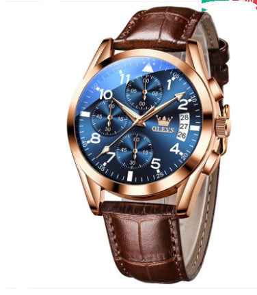 OLEVS Luxury Waterproof Quartz Watch for Men with Luminous Features